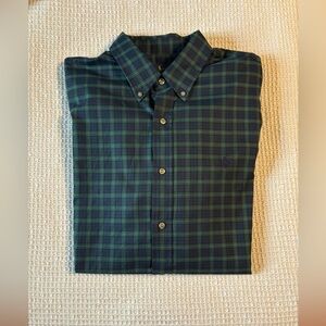 Polo Ralph Lauren Shirt Men XL Green & Navy Checkered Button Down Classic Fit